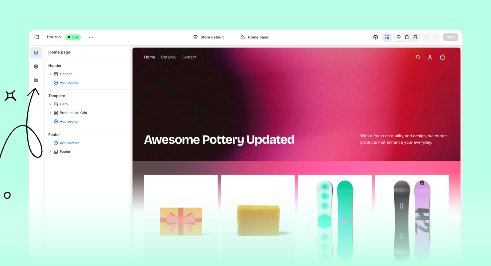 Access app embeds from theme customizer